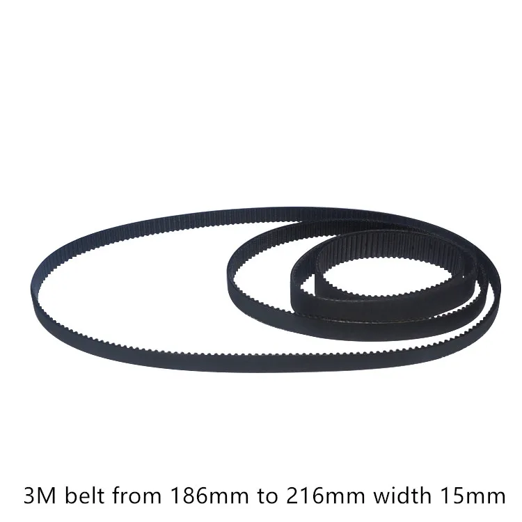 

HTD 3M Timing belt length from 186mm to 216mm width 15mm Rubber HTD3M synchronous 186-3M 216-3M closed-loop