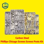 Крестообразные винты Phillips Chicago, набор винтов для скрапбукинга, переплета фотоальбомов и кожи, Углеродистая Сталь M5