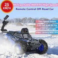 wifi fpv mini portable high speed off road rc car 132 strong shock absorber video camera dual led light remote control car toy