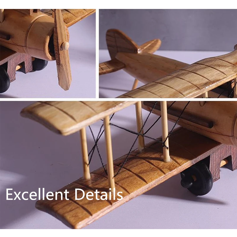 Винтажная домашняя деревянная модель самолета ручной работы креативный подарок