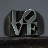 never fade stainless steel love ring vintage hammer retro punk jewelry finger man engagement jewelry gift wholesale osr223