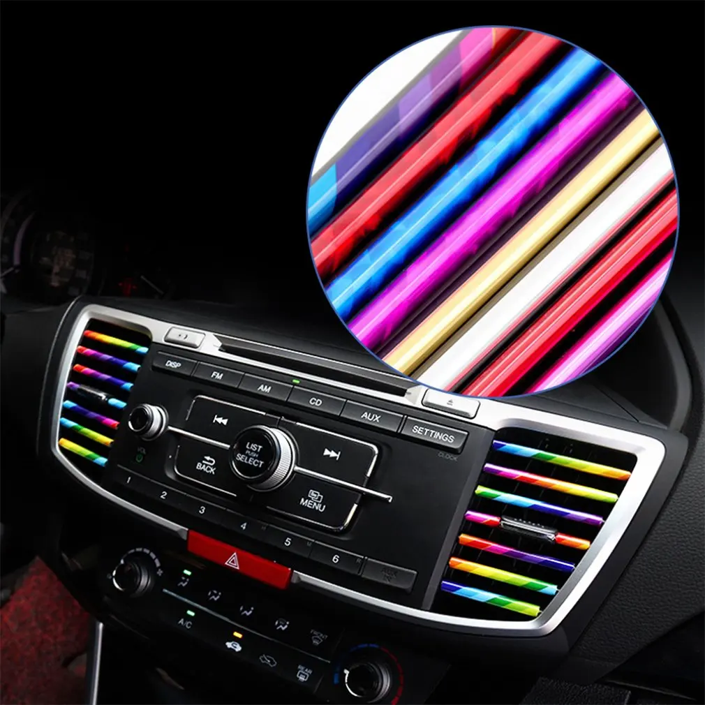 

A Variety Of Color Styles Choose Car Air Conditioning Air Outlet Decorative Strips Modified Interior Supplies Bright Strip