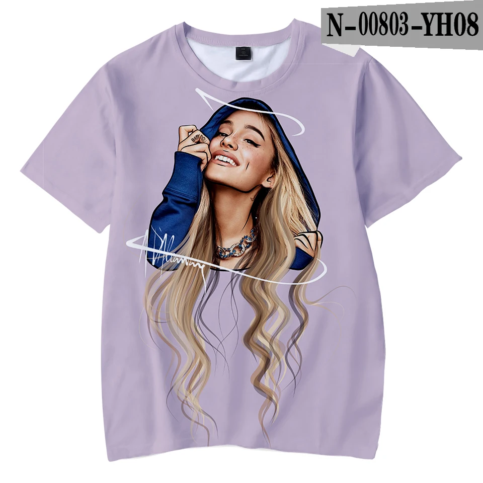 Футболка с 3D принтом «Thank you next Ariana Grande», милая Повседневная модная летняя футболка с круглым вырезом и короткими рукавами для детей - Цвет: 3D