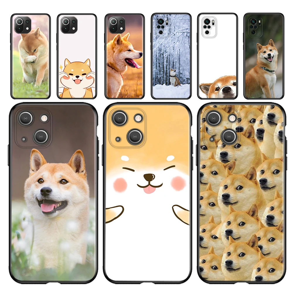 Чехол для телефона Shiba Inu Smiling Dog для Xiaomi Poco F3 M3 X3 GT Mi 11 11i 11T Ultra Redmi Note 10 10S iPhone 13 Mini Pro Max.