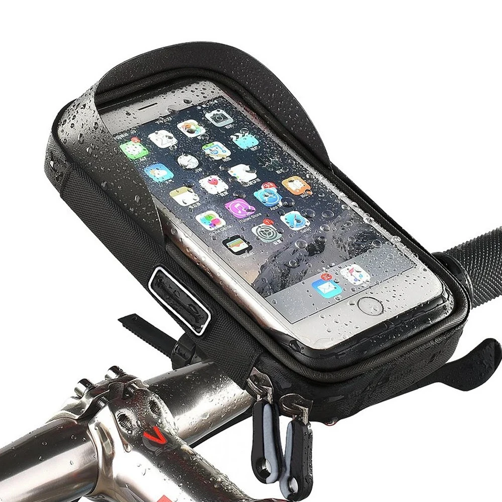 

6.4 inch Waterproof Bicycle Phone Holder Stand Motorcycle Handlebar Mount Bag Cases Universal Bike Scooter Cell Phone Bracket