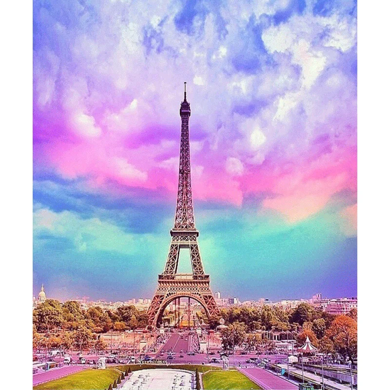 

Diamond painting, 5D DIY full diamond embroidery, Eiffel Tower, square/round diamond mosaic home decoration painting