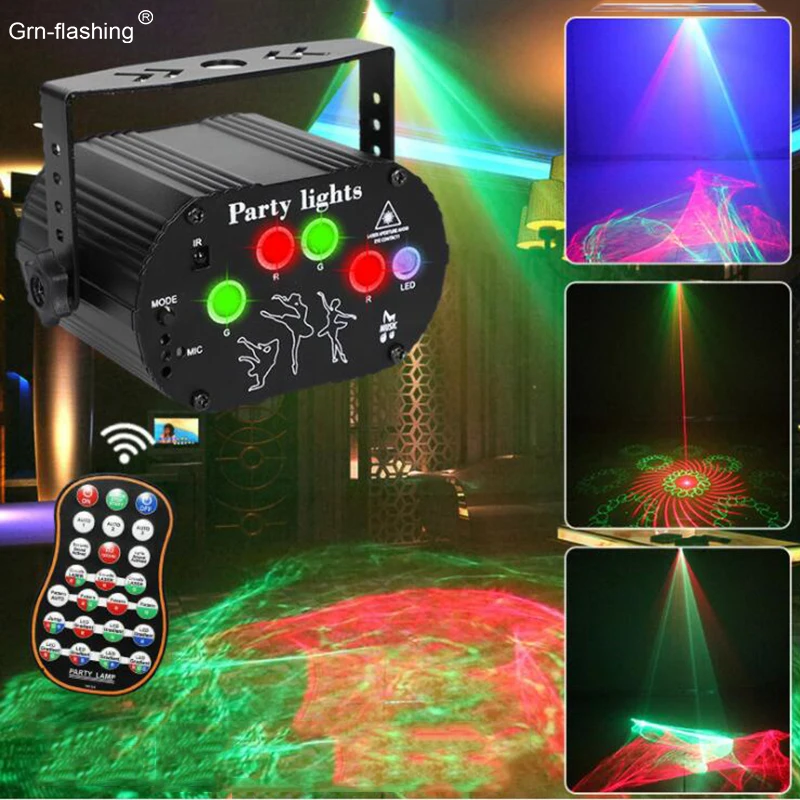 

2021 New Mini Disco Stage Light Romantic Atmosphere DJ Effect Lights Remote Control Projector Lamp for Party Chritmas New Year