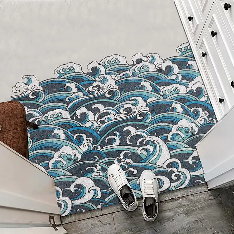 

Wave Doormat Non-Slip Living Room Bath Mats Kitchen Mat Kitchen Mat Can Be Cut Custom Indoor Home Entrance Doormat Hallway PVC