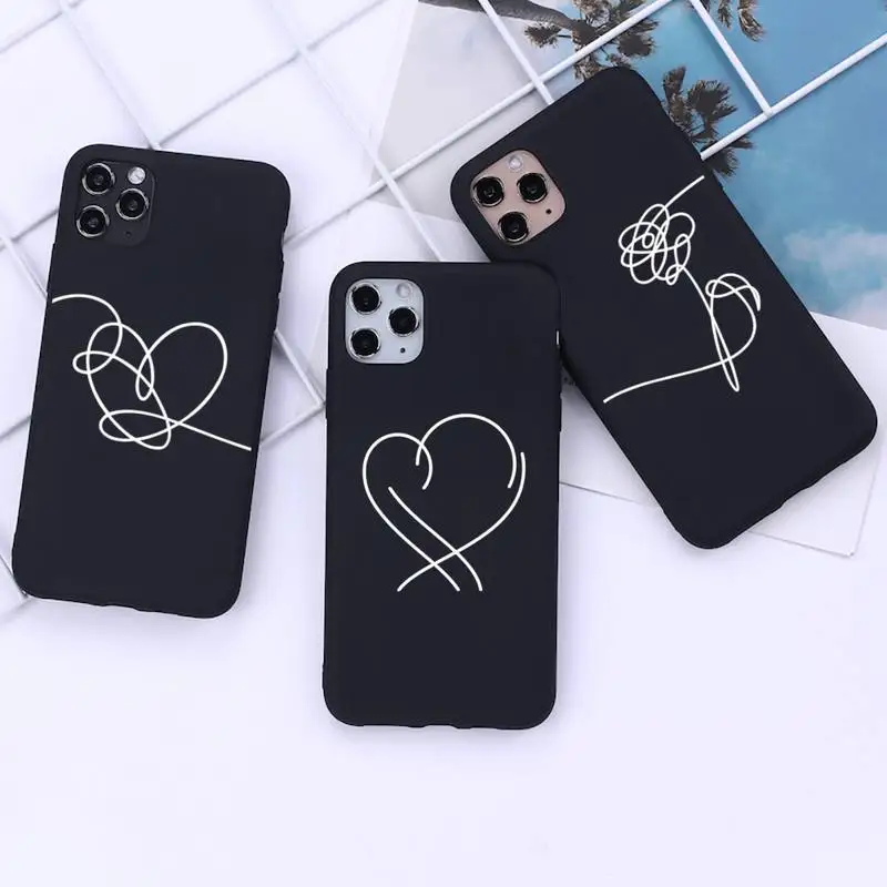

Love yourself Flower kpop Abstract Art Line Phone Case for iphone 12 11 Pro Mini XS MAX 8 7 6 6S Plus X 5S SE 2020 XR cover