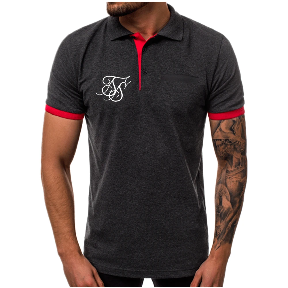 

2021SikSilk New Men's Zipper Slim T-shirt Summer Fashion Breathable Pure Cotton Men's Short Sleeve Lapel Pullover +15