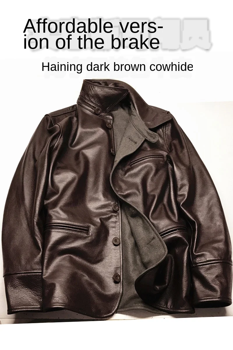 

of Affordable the Version Re-Engraving Brake Full-Grain Leather Cashmere Lining Genuine Leather Clothes Male