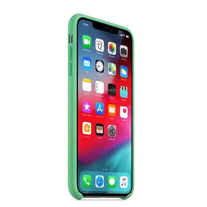 Чехол для телефона iPhone 6S 7 8Plus X XR XS Max мягкая Жидкая силиконовая темно-синяя