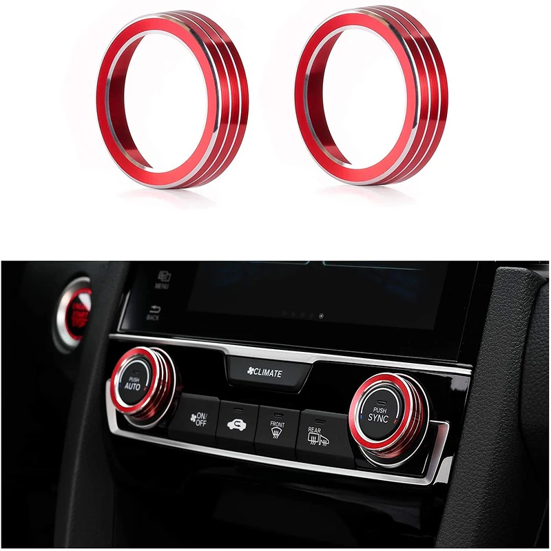 

2 шт. Крышка для ручки кондиционера, украшение из алюминиевого сплава против царапин, звуковое кольцо для динамика 2016-2019 10-го поколения Honda ...