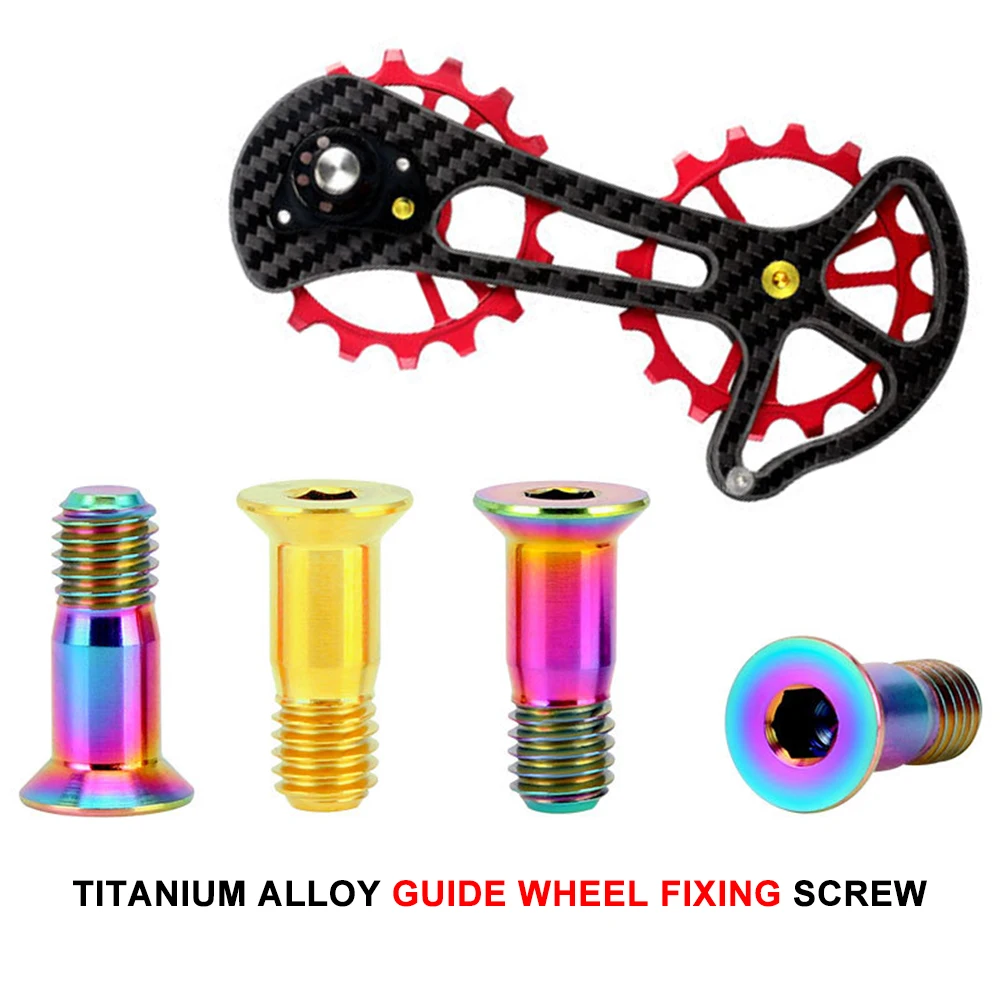 2 шт. шестигранный головы Ti сплав велосипед задний переключатель опорное колесо