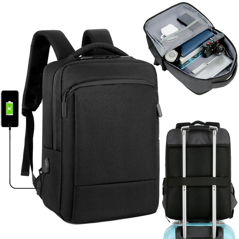 

Male Laptop Backpack Men 15.6 Inch Office Work bagpack Usb Charging Business Bag Unisex Black Backpacks School bags Pack Mochila