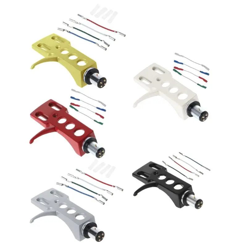 

Turntable Headshell Mount Universal LP Phono Cartridge Replacement Phonograph Head Holder Stylus Lead Wire HCCY