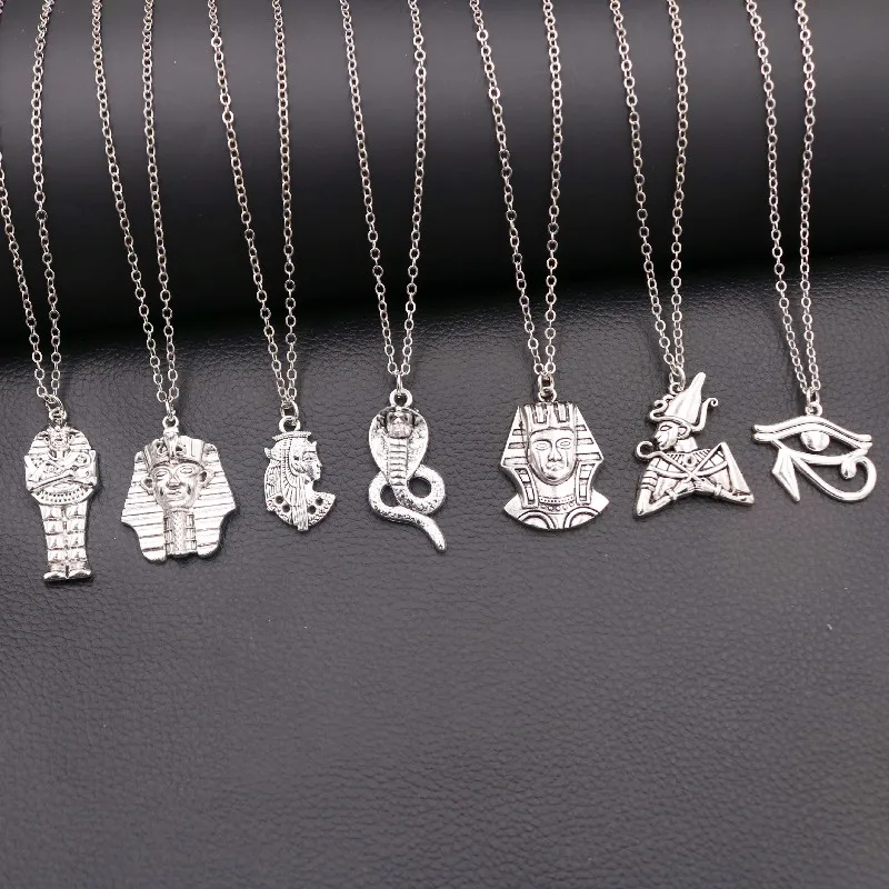 

Vintage Egyptian Element Metal Pendant Necklace, Pharaoh Charms, Cleopatra Charms, Pharaoh Guardian Charms, Cobra Charms, 1pcs