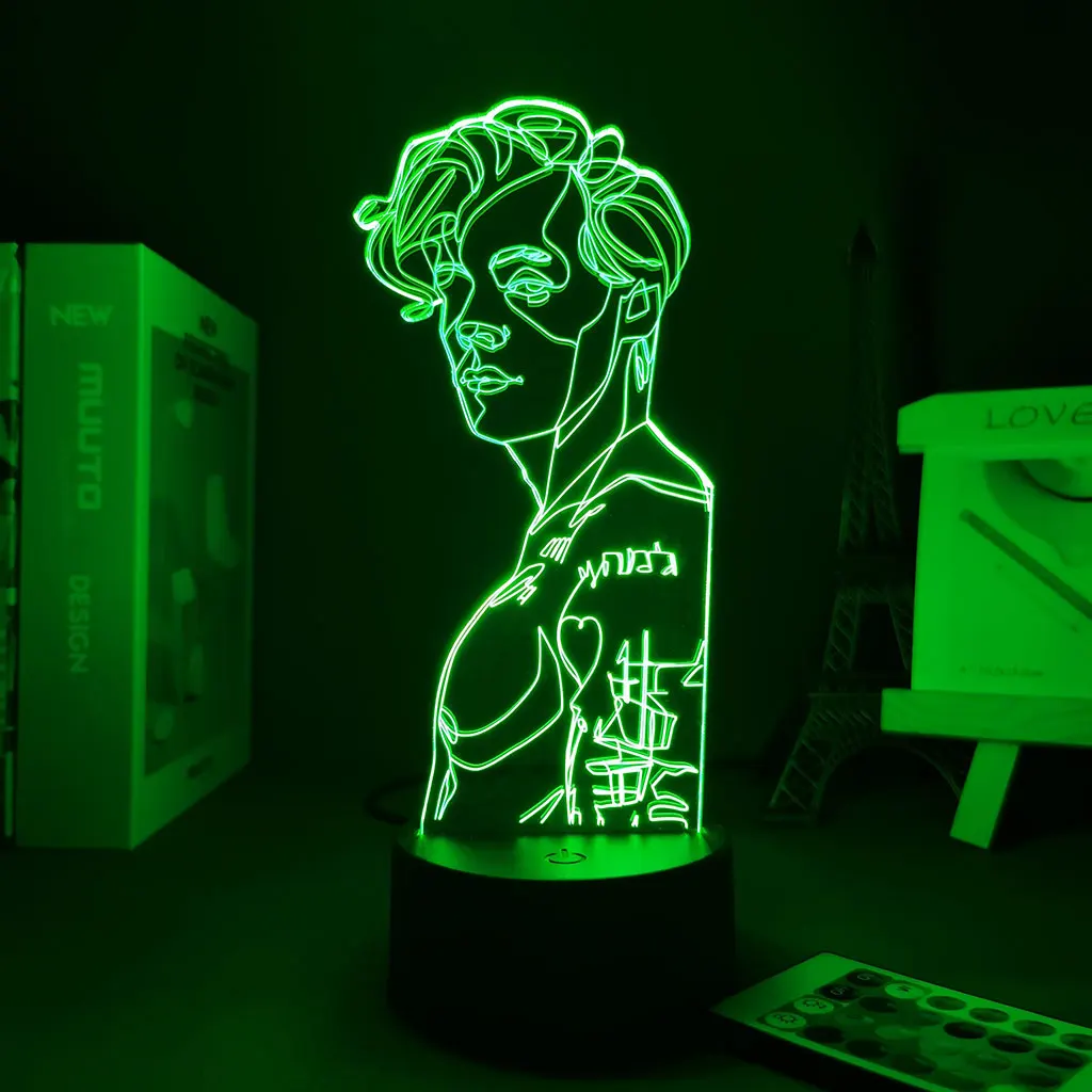 Art Abstract Harry Figure 3D Night Light Touch Projection Style Display Suitable For Gifts Children Room Decoration Bedside Lamp | Лампы и