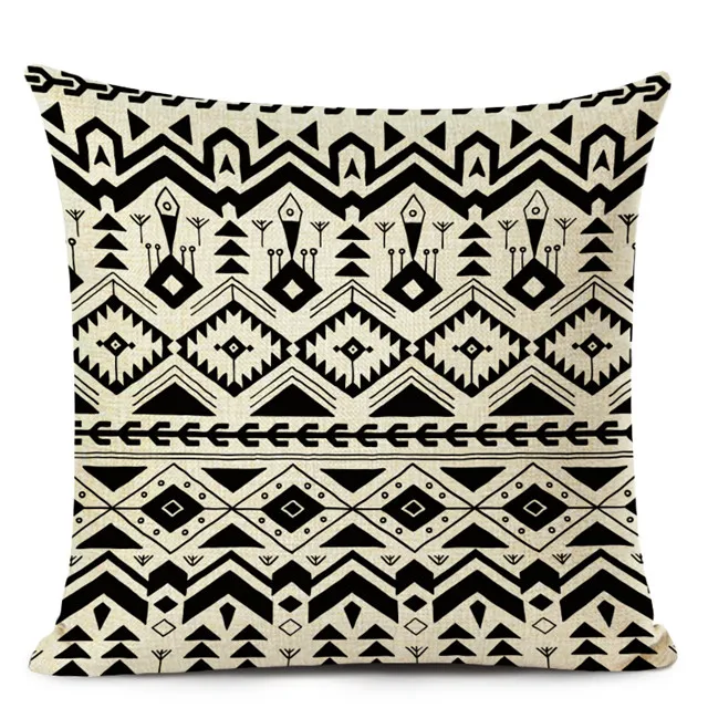 Retro High Quality ethnic Geometry Cushion Cover Throw Pillow Cutton Linen Car Sofa Bed Home Decor Textile Printed Pillowcase - Цвет: 9