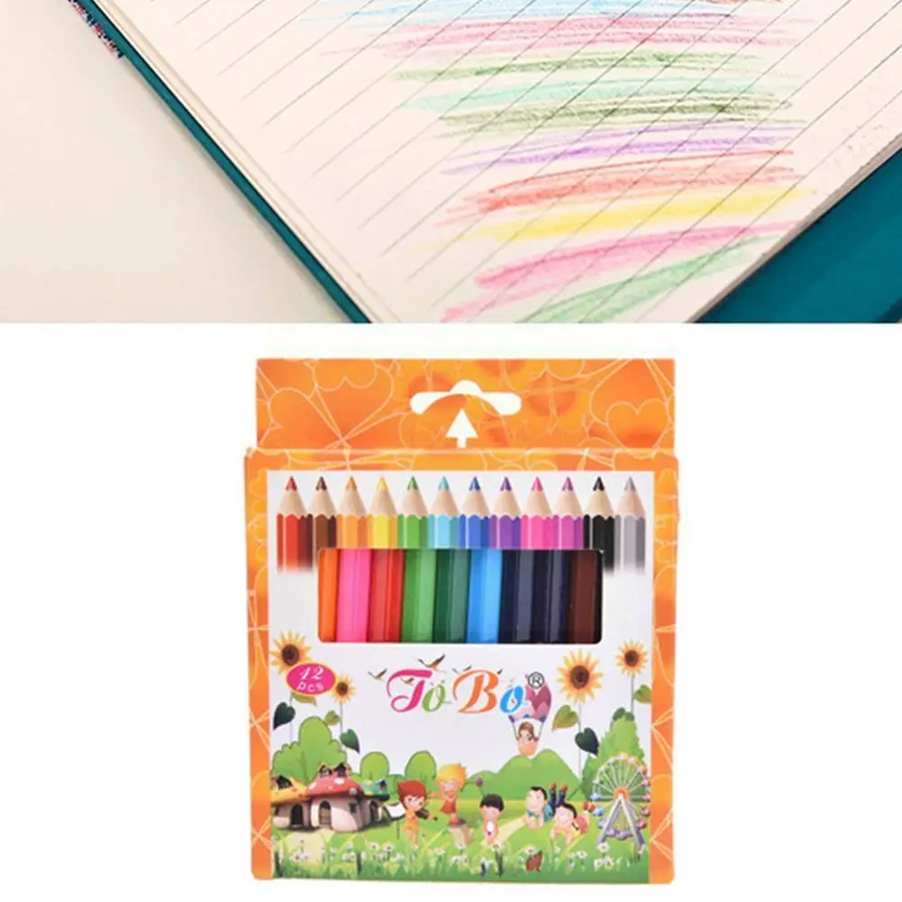 

12 Colors Natural Wood Colorful Pencils For Drawing Coloring Pen Art Tool Painting Stationery Office Accessories School A8y6