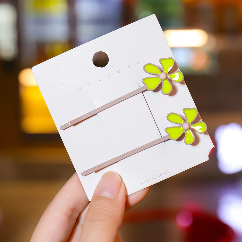 QIANJi головной убор контрастный цвет цветок боковой зажим маленький свежий лес