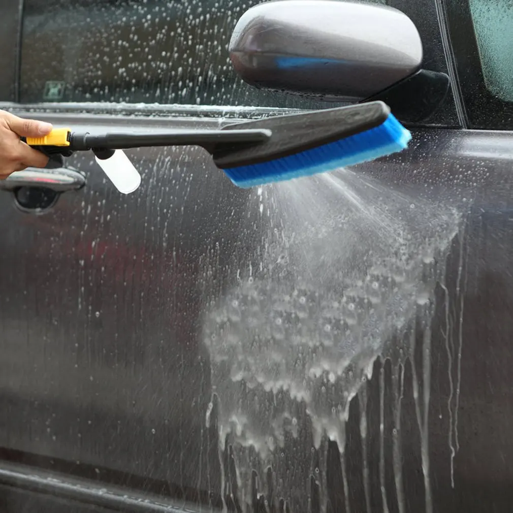 Blue Car Wash Brush Auto Exterior Retractable Long Handle Water Flow Switch Foam Bottle Cleaning | Автомобили и мотоциклы