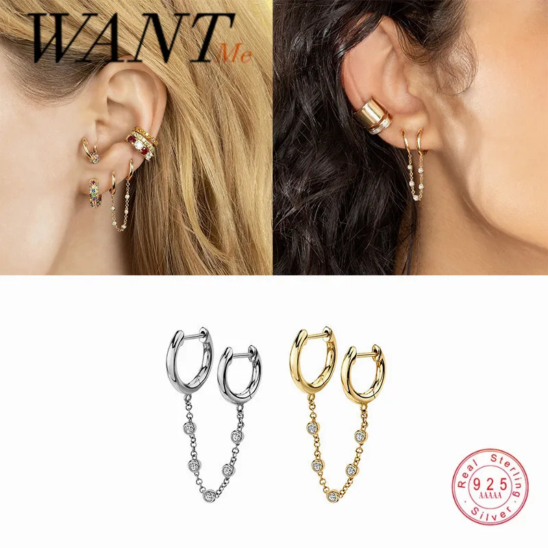 Женские богемные серьги WANTME модные круглые циркониевые с цепочкой и кисточками