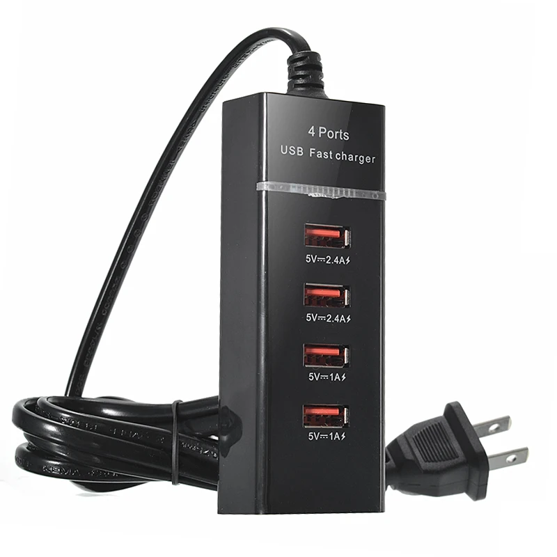 4 USB светодиодная подсветка для зарядного устройства настенное зарядное