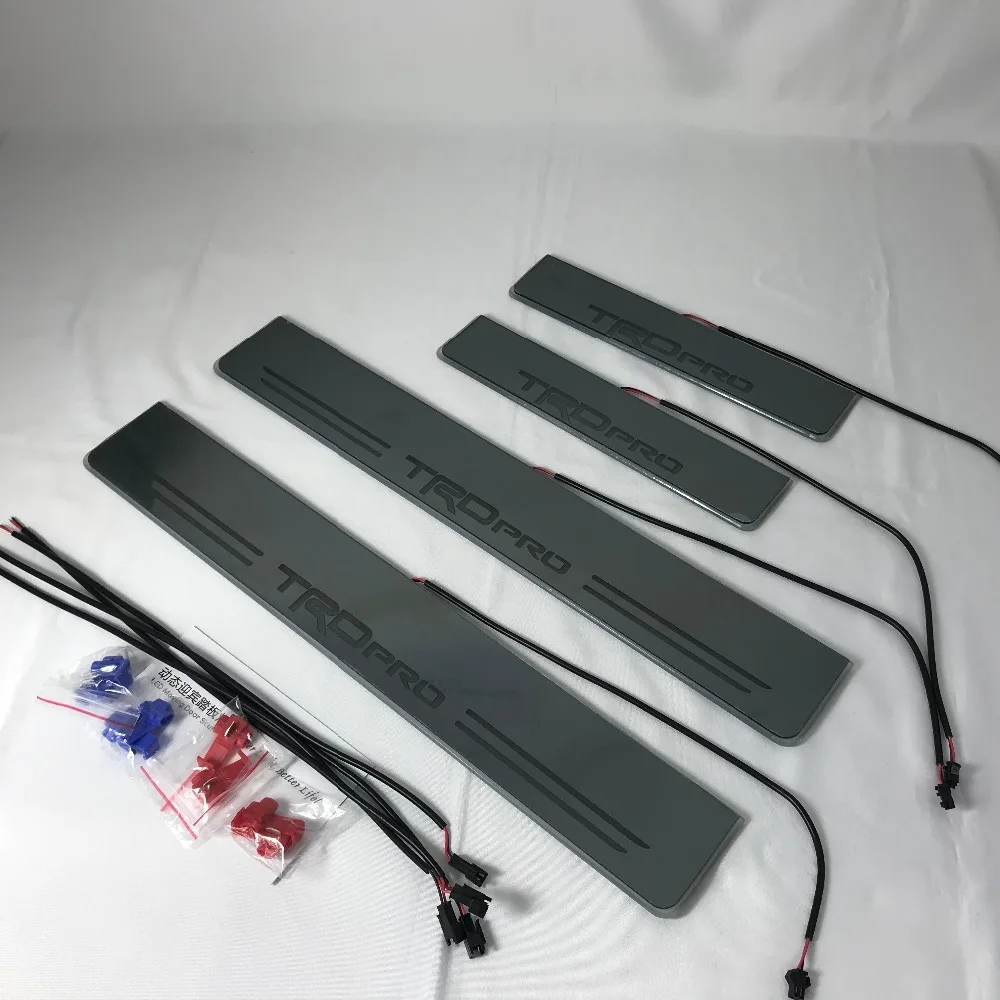 

eOsuns led moving door scuff for toyota 4runner 2019 dynamic door sill plate flat lining overlay Flowing/still light