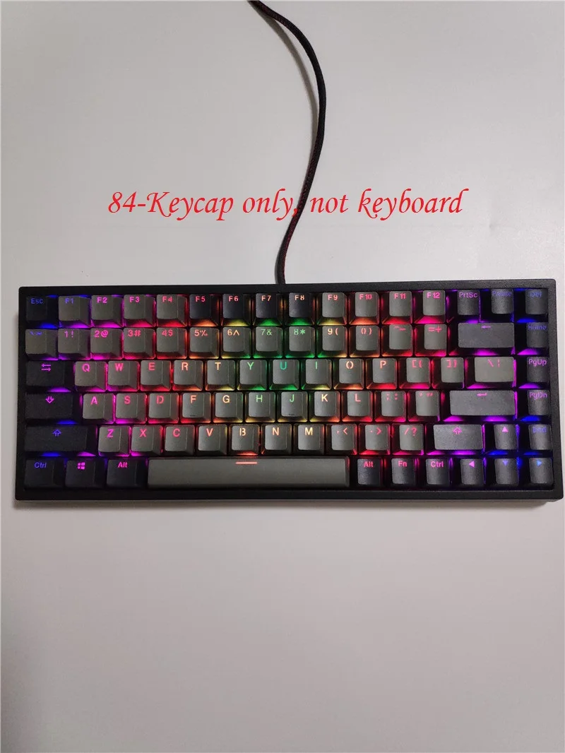 Набор 84 клавиш для механической клавиатуры PBT doubleshot прозрачные колпачки