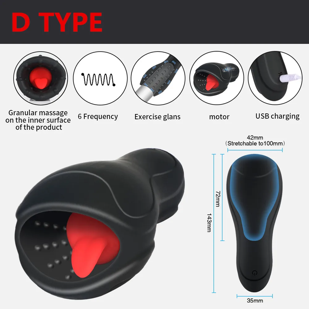 Blowjob Sex Toys for Men Deep Throat Male Masturbator Automatic Penis Pump Vibrators Tongue Licking Glans Massager Shop | Красота и