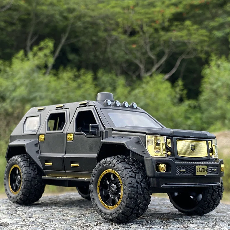 

1:24G.PATTON GX модель автомобиля из сплава под давлением, искусственная металлическая игрушка, пуленепробиваемый автомобиль, детская игрушка в п...