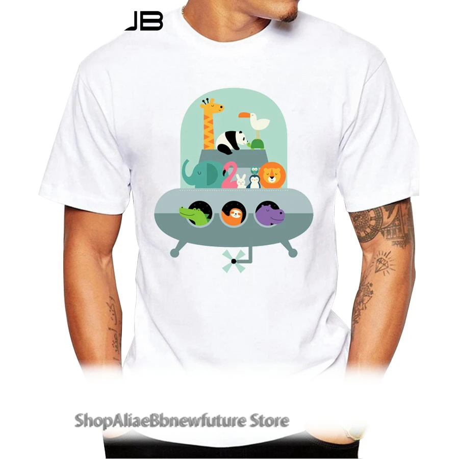 

2021 Summer Animals Expedition Men T-shirt New Fashion Giraffe Panda Printed T shirt Funny Tops Short Sleeve Basic Tee Shirts
