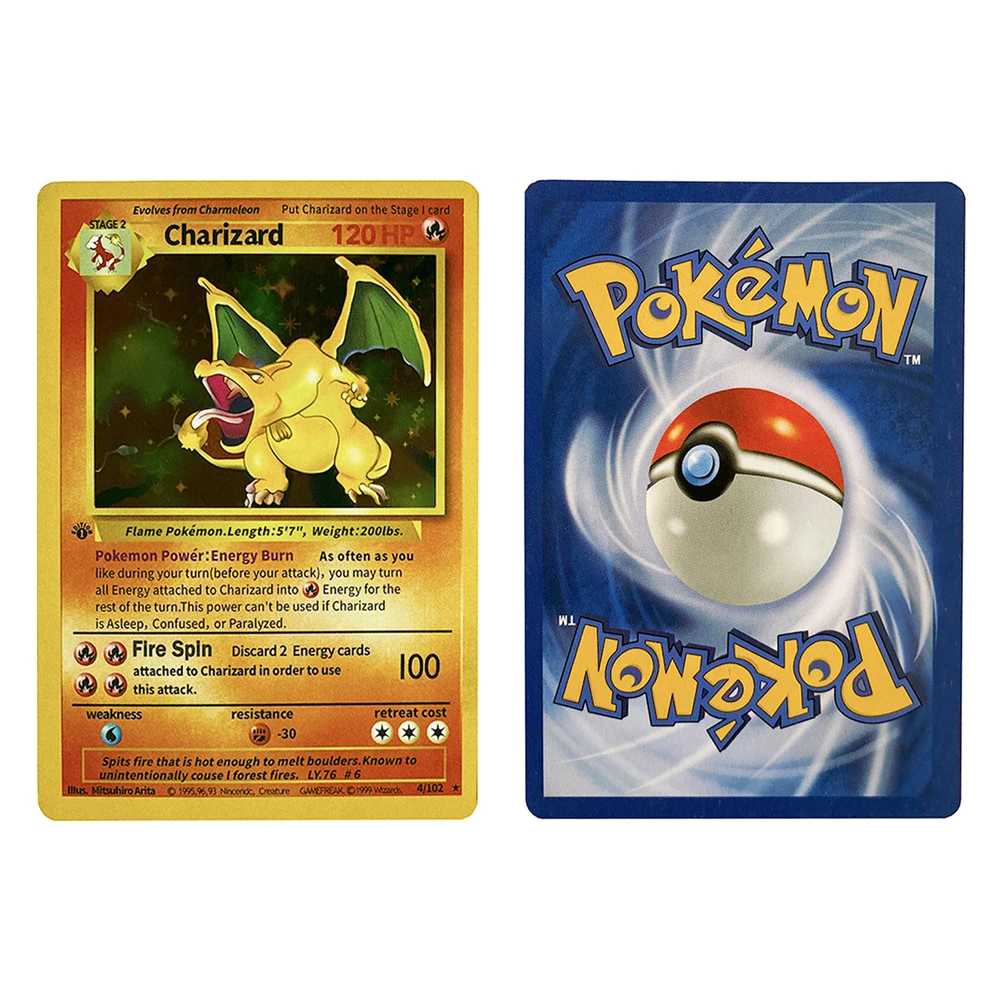 

10PCS/set Diy Pokemon Cards Original Charizard Mew Vulpix Venusaur Blastoise First Generation Flash Card Collectible Toys