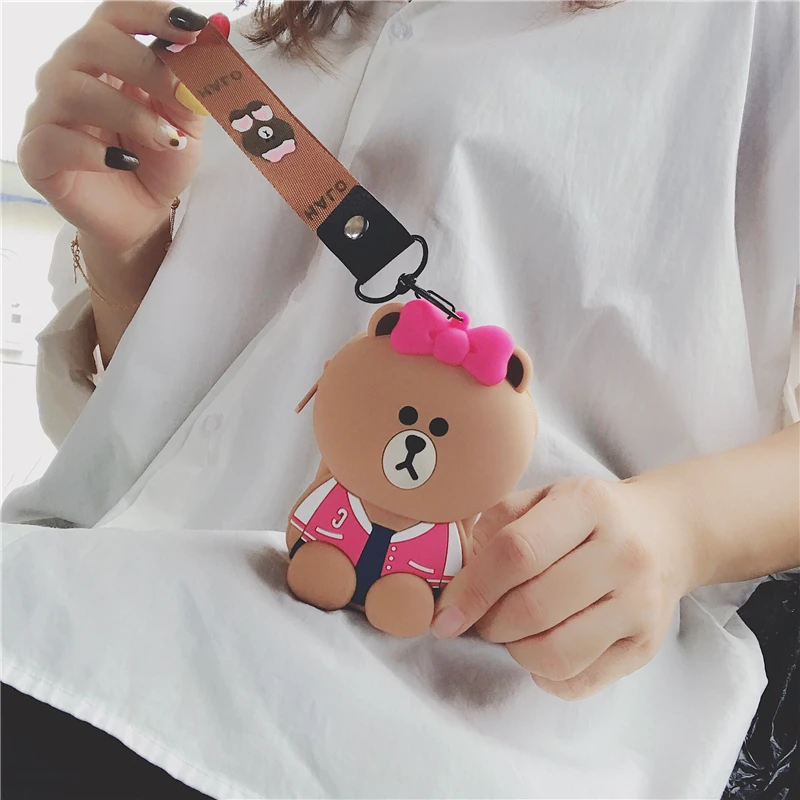 Мягкий силиконовый чехол для хранения наушников с объемным рисунком сумка