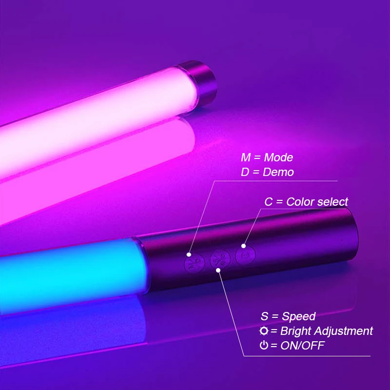 Photographic LED Fill Light RGB Colorful Atmosphere Portable Lighting Stick Handheld Selfie Lamp 2000mAH Rechargeable |