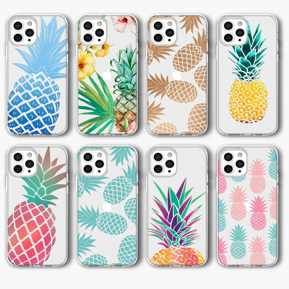 

Luxury Fruit Pineapple Funda Case for IPhone 13 Case for IPhone 13 12 11 Pro XR XS Max Mini 7 X 8 6 6S Plus 5S SE 2020 Silicone