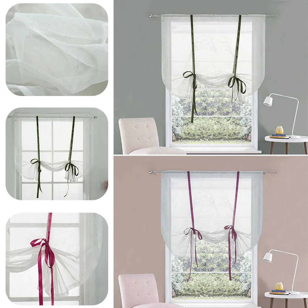 

Plain Curtain Roman Room Soft Voile Window 31.49\"*55.11\" Country Style