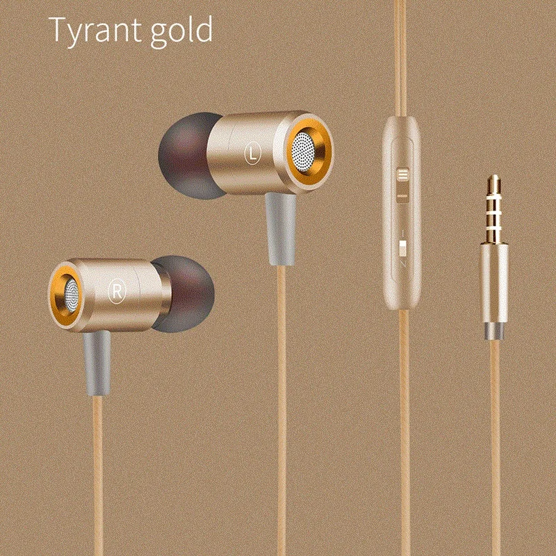 Gold Проводные наушники, не Bluetooth наушники для iPhone Xiaomi, супер бас гарнитуры 3,5 мм, спортивные не беспроводные наушники fone de ouvido - Цвет: Gold