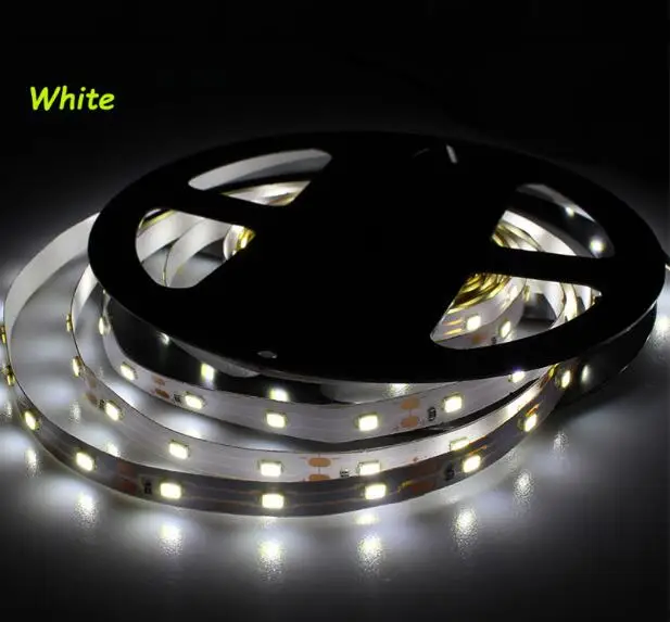 Белый Светодиодная лента 3528 5 м/рулон 60led/M Светодиодные полосы SMD 3528 DC12V Безопасный светодиодный бар RGB/белый/теплый белый RoHS CE - Испускаемый цвет: Белый