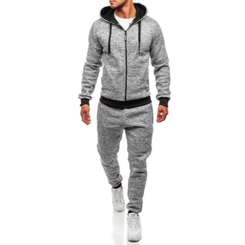 ZOGAA Plus Size Mens Sports Suit Casual Solid Streetwear Men Tracksuit 2 Piece Set Pants and Tops Gym Jogger Track for | Мужская одежда