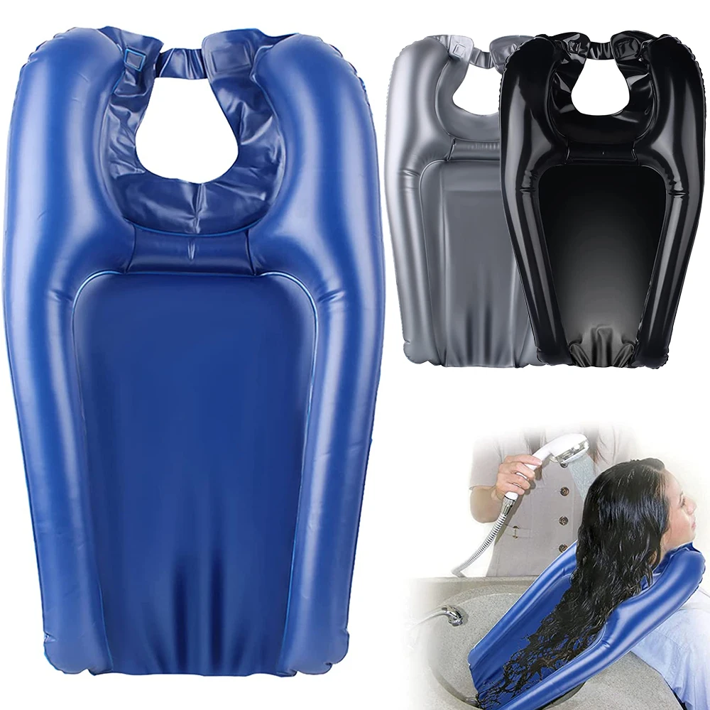 Portable PVC Inflatable Shampoo Basin Lightweight Hair Backwash Washing Sink Folding Hairdressing Head Tray for Elderly Disabled