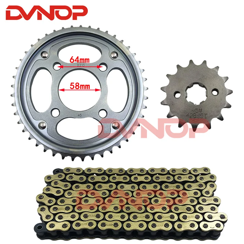 Передняя Задняя звездочка для мотоцикла 428H 122L 15T/45T для Honda WH125-11 SDH125-51 CBF125 CBF 125