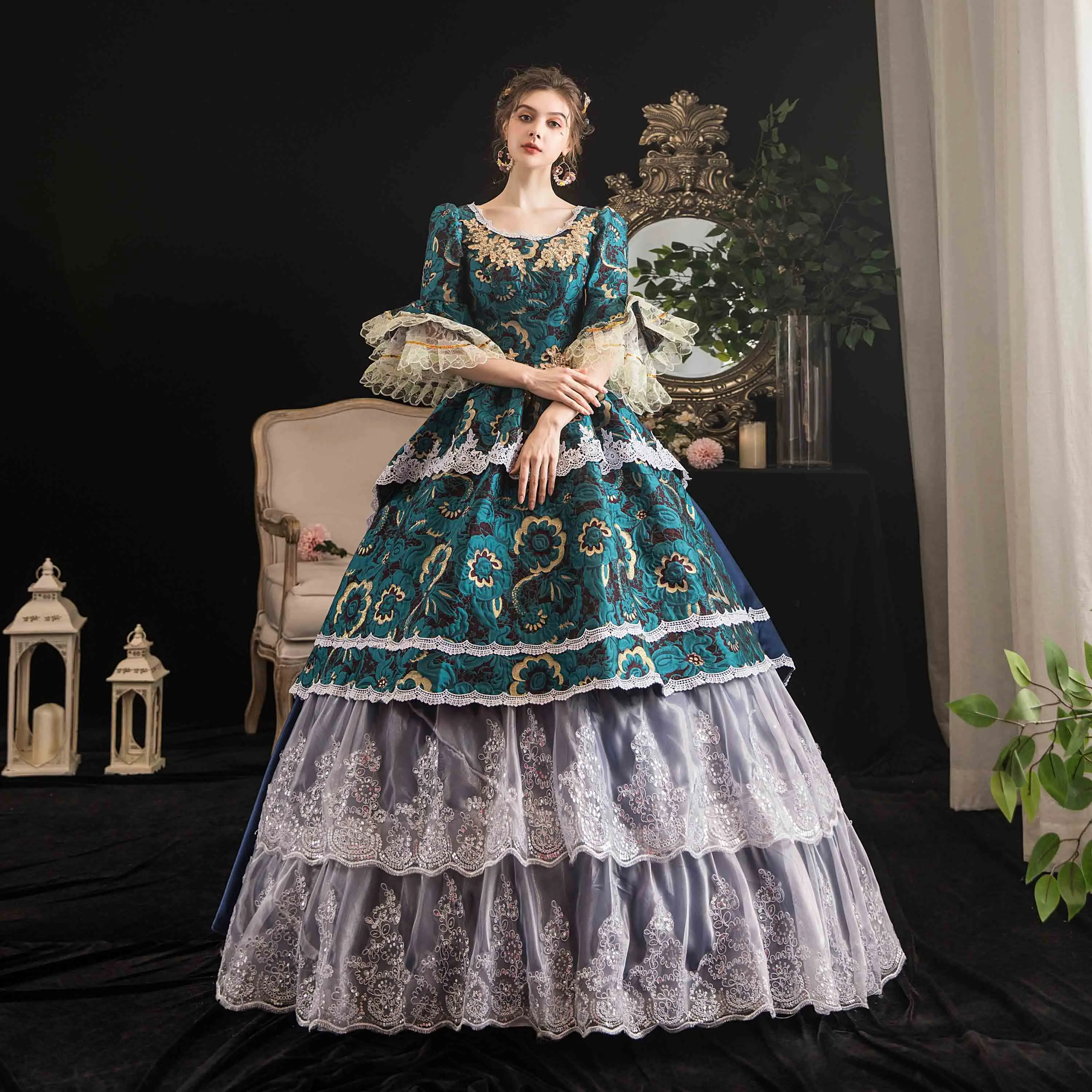 

High-end 19th Century Southern Belle Dress Baroque Rococo Princess Ball Gown Medeival Renassiance Victorian Dress Costume