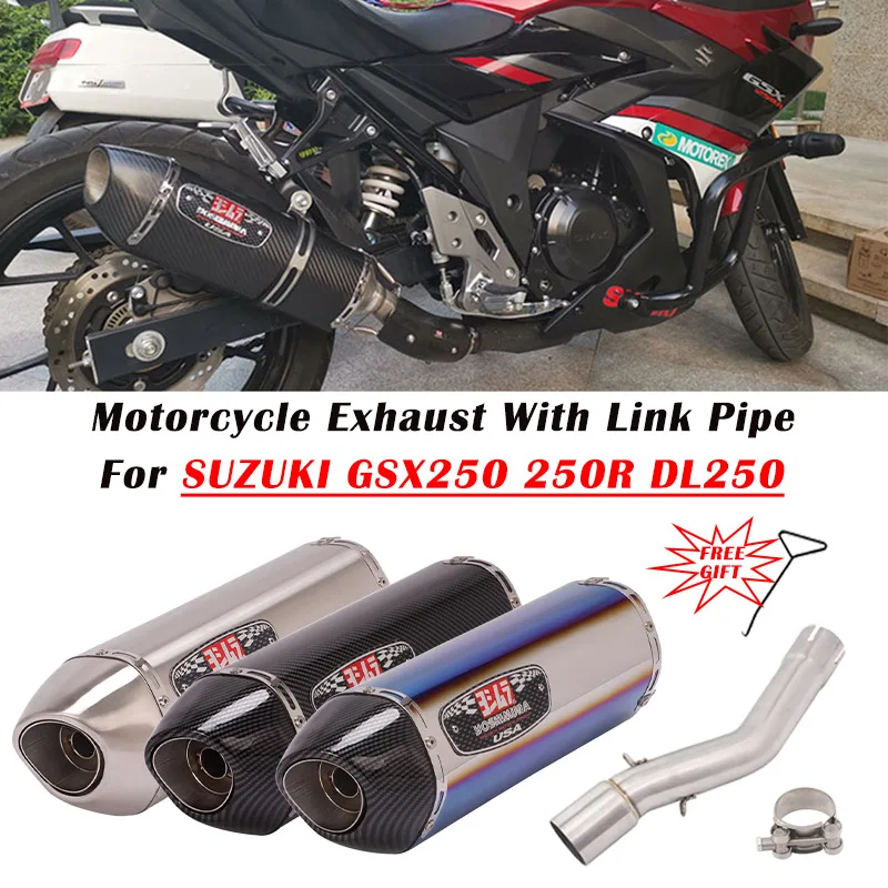 Slip On For SUZUKI GSX250 GSX250R DL250 Motorcycle Yoshimura Exhaust Escape Muffler Modify Middle Link Pipe DB Killer Silencer
