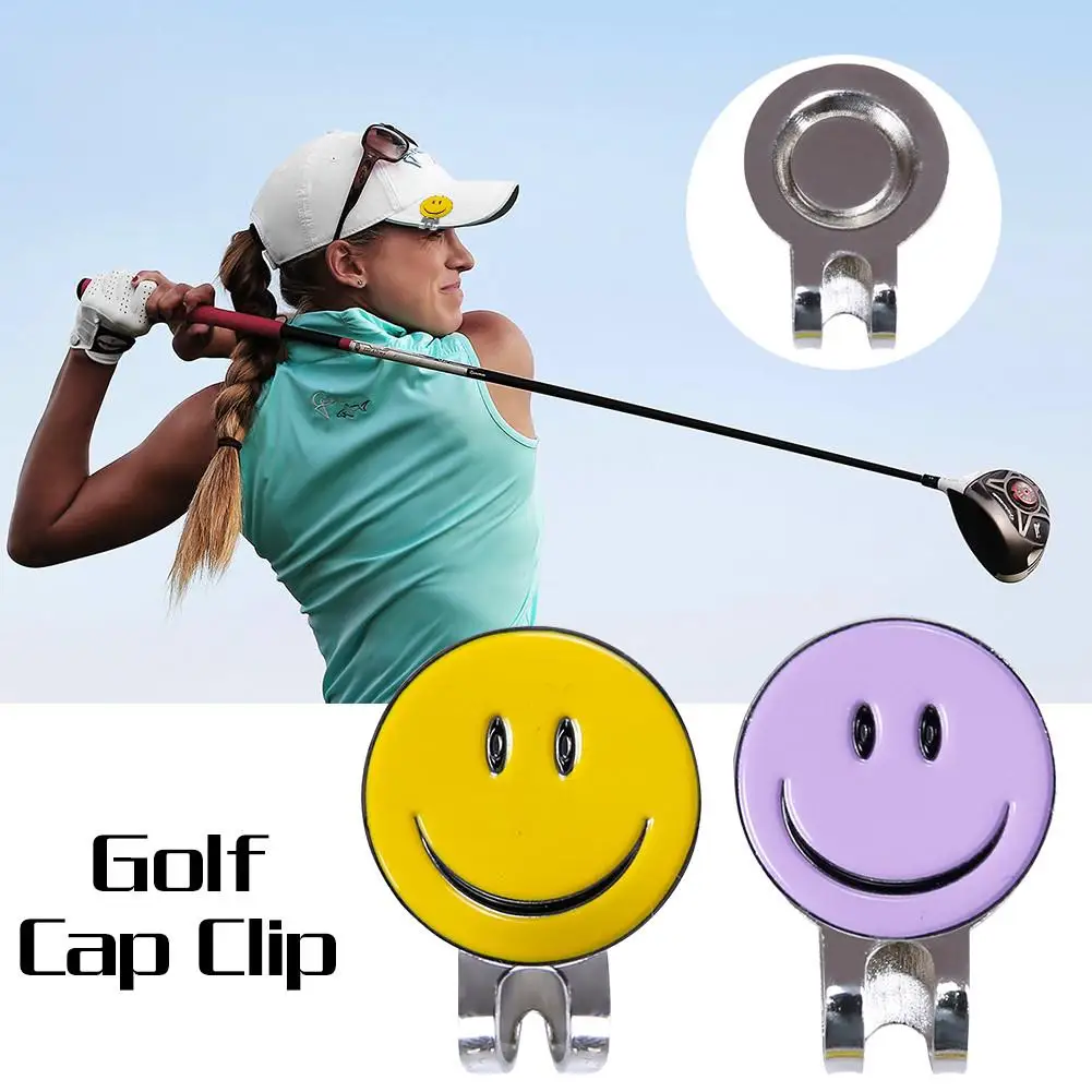 1 шт. крепкая улыбка лицо магнитный сплав шляпа клип отметка для мяча гольфа