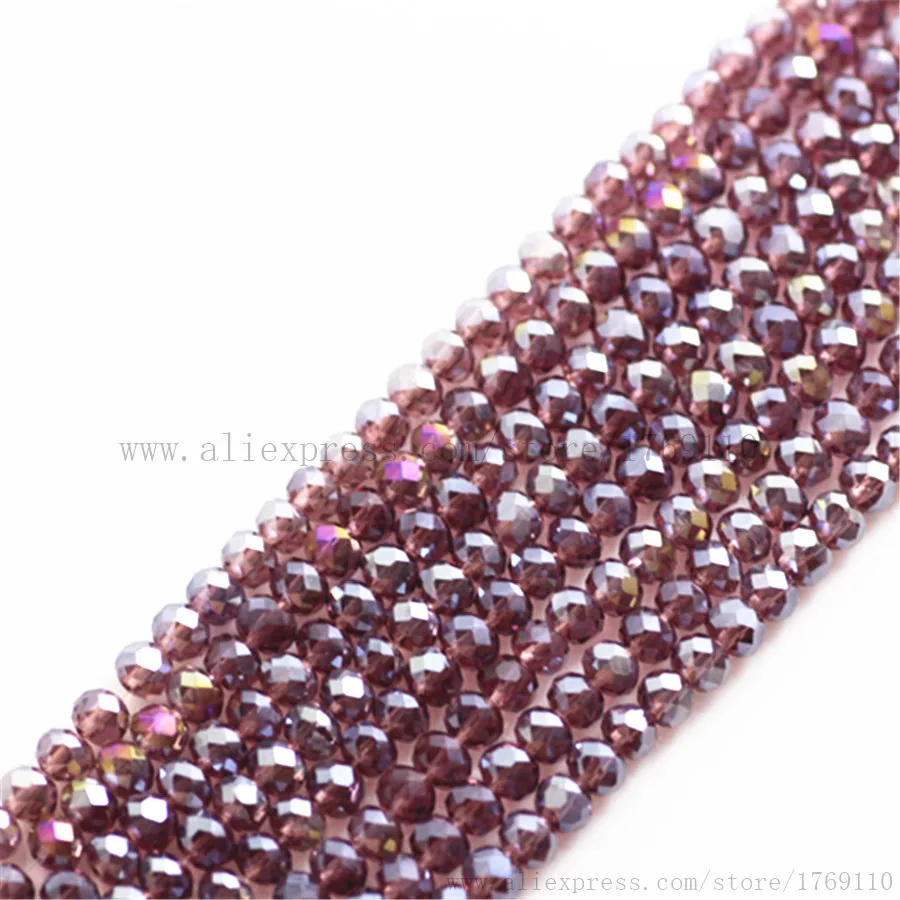 

Isywaka Purple Red AB Color 1700pcs 2mm Rondelle Austria faceted Crystal Glass Beads Loose Spacer Round Bead for Jewelry Making