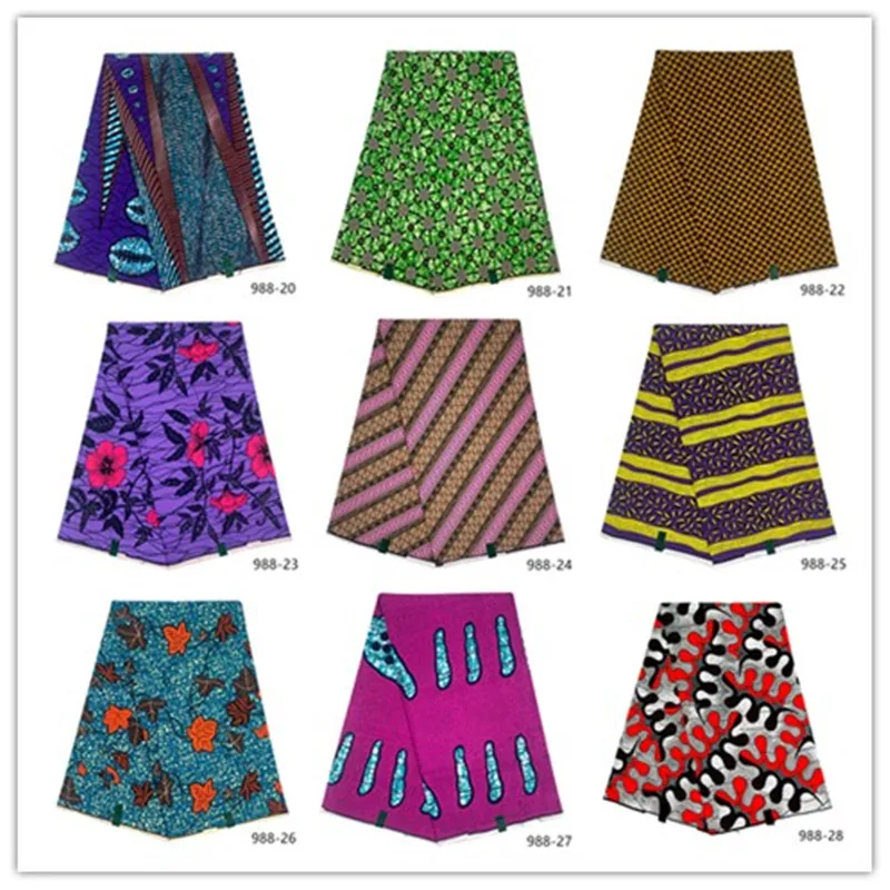 

African Wax Fabric Lastest Prints 100% Cotton sewing Material High Quality Pagne Nigeria Ankara 2021 Latest For Sewing Dress 988