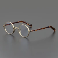 2022 japanese handmade small round pure titanium and acetate leg glasses frame men retro eyeglasses women myopia reading eyewear