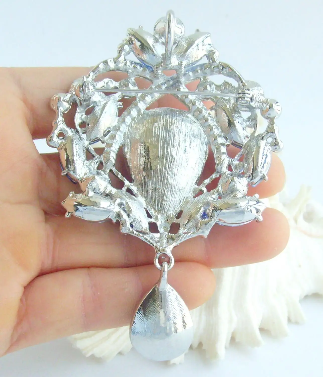 Pretty 3 54 &quotсиний кристалл горного хрусталя булавка кулон EE04082C9|brooch wholesale|brooch rosebrooch